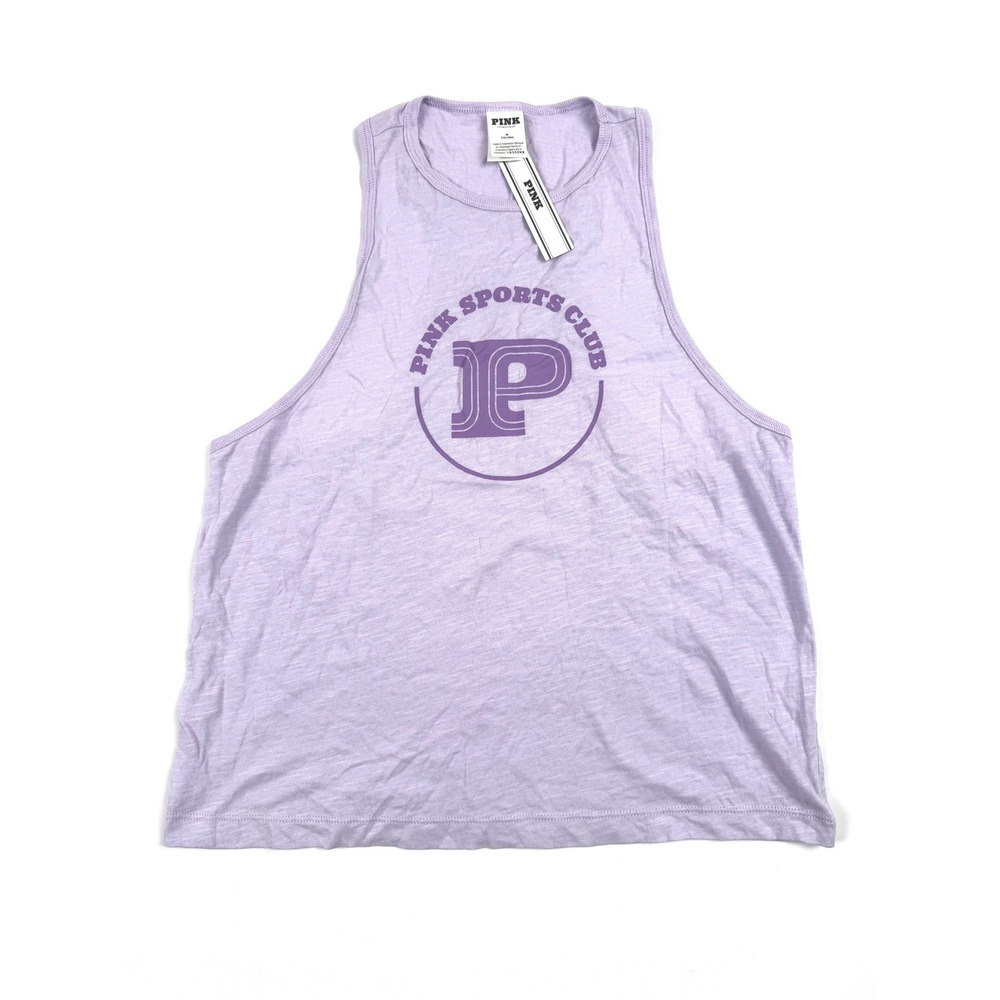 Victoria's‎ Secret PINK Sports Club Pastel Lilac Racerback Medium Tank Top